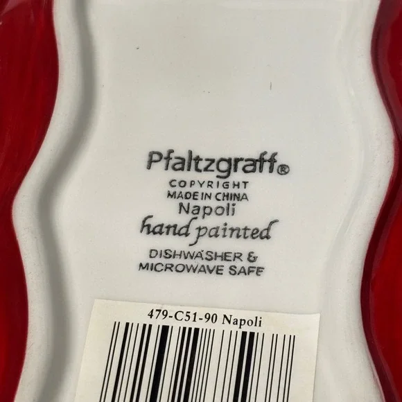 Pfaltzgraff Napoli Hand Painted Divided Snack Plate Ceramic Floral 479-C51-90 - Picture 6 of 7